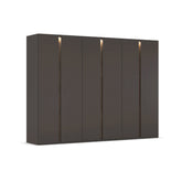 Larisa 301cm Graphite & Atlantic Oak Hinged 6 Door Wardrobe - Pendle Village Furniture